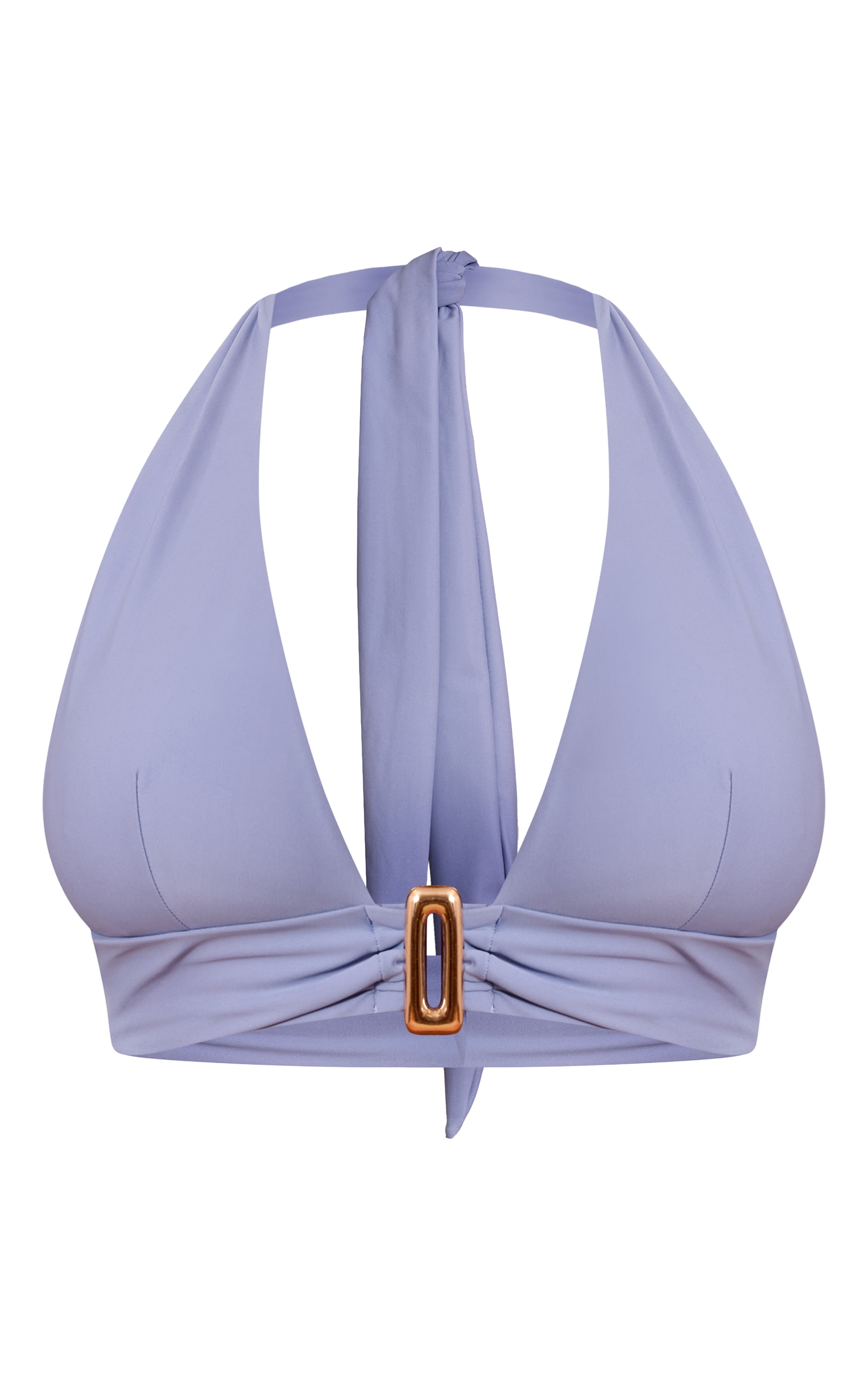 Shape Blue Gold Trim Halterneck Bikini Top image 5