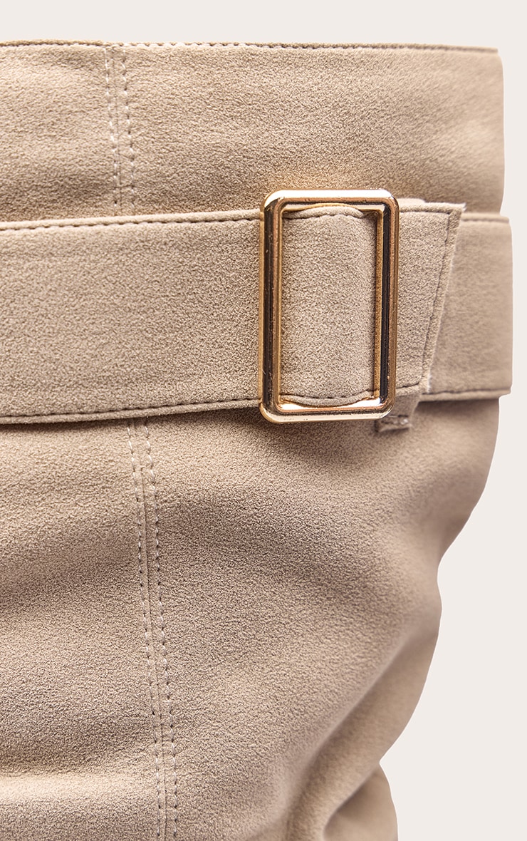 Bottes hautes froncées gris pierre à talon aiguille image 5