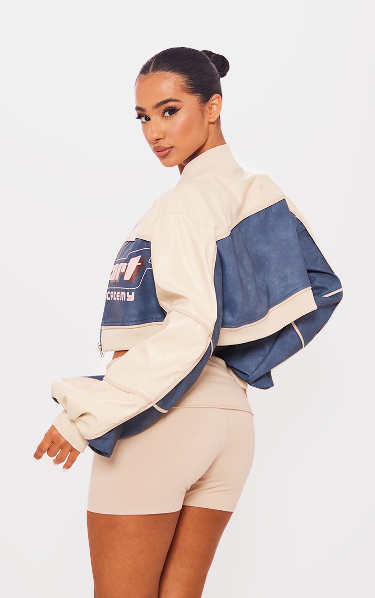 Cropped racer jacket clearance