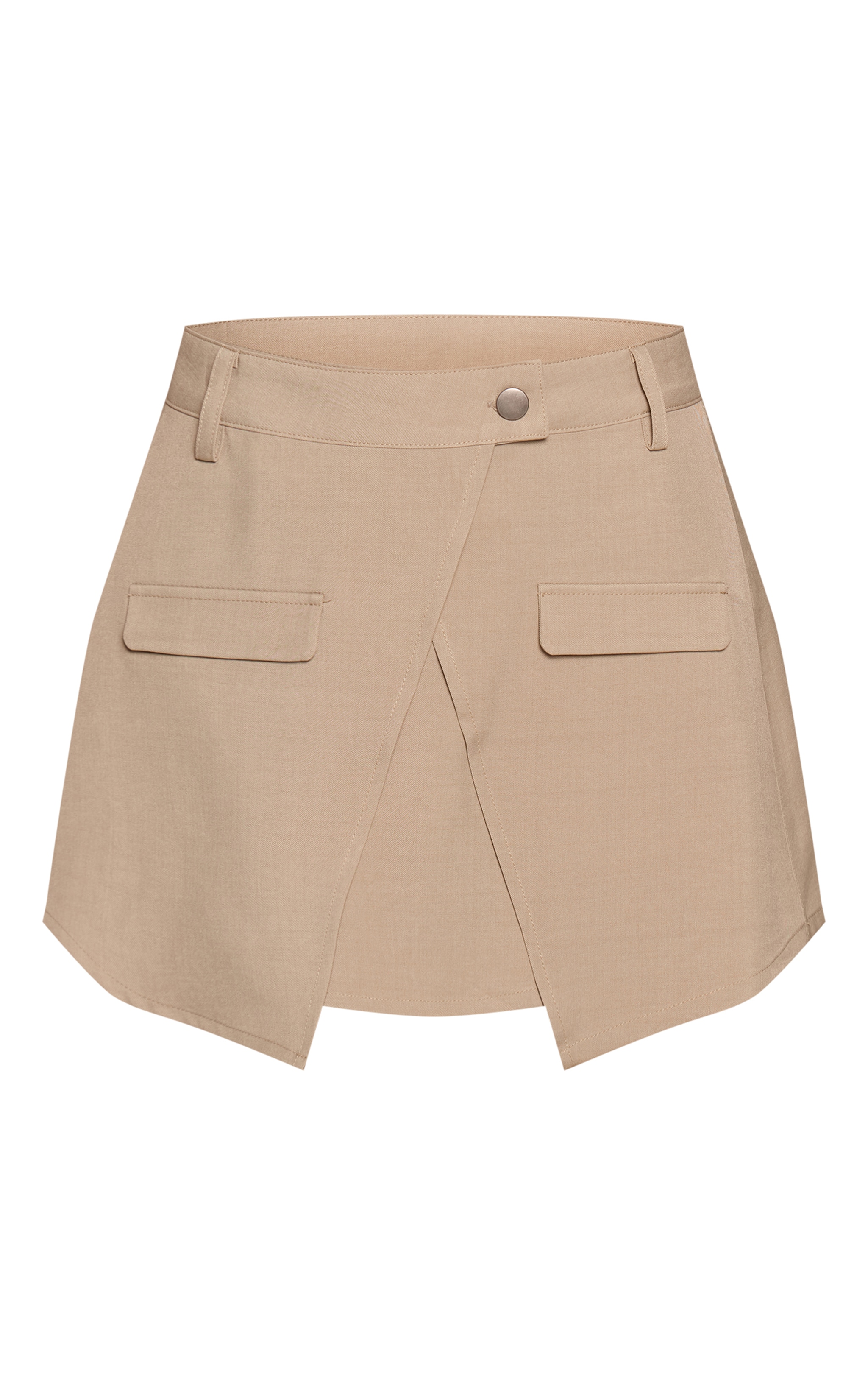 Sage Green Woven Wrap Front Detail Mini Skirt image 6
