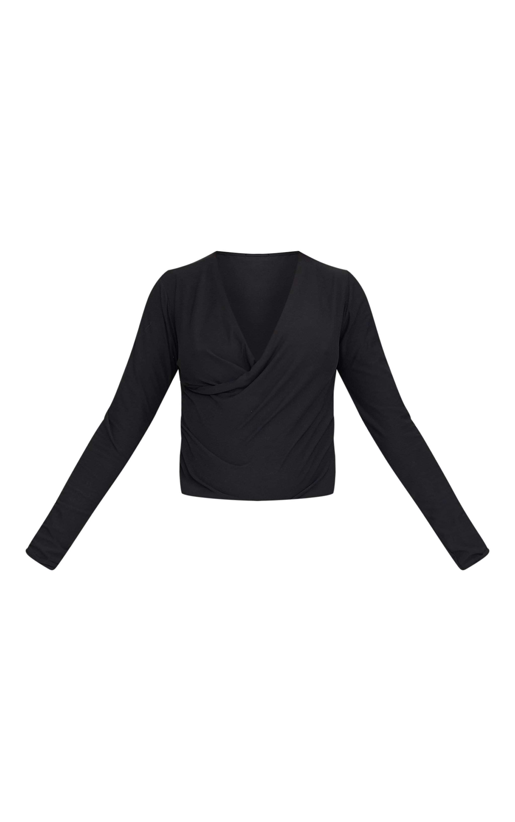 Maternity Black Soft Touch Ruched Long Sleeve Longline Top image 5