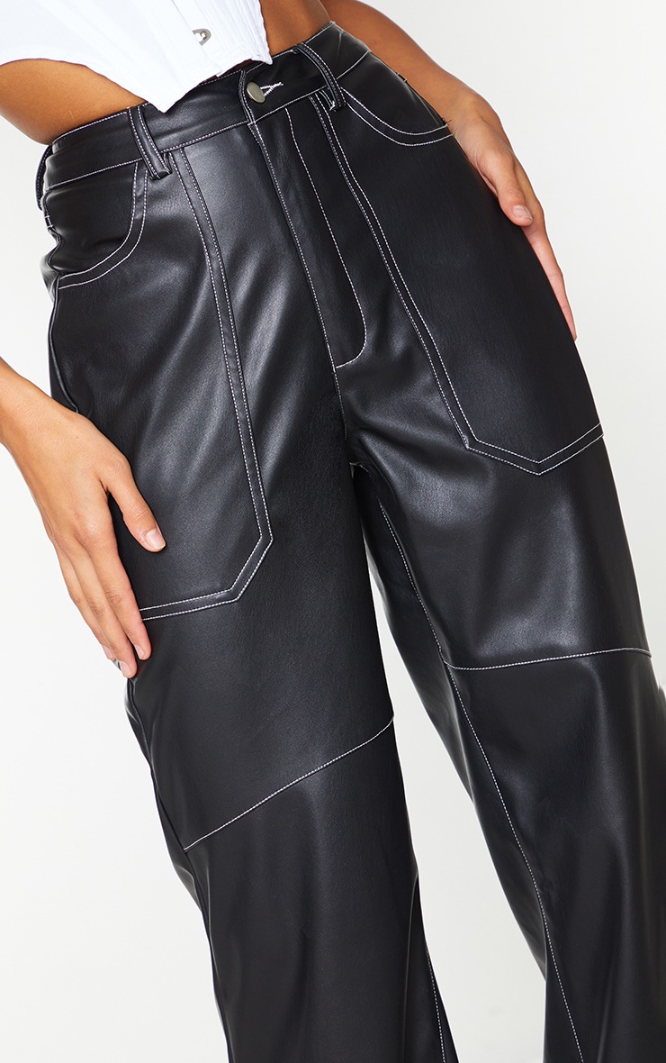Sadie Wide Leg Pants in Black Leather FINAL SALE