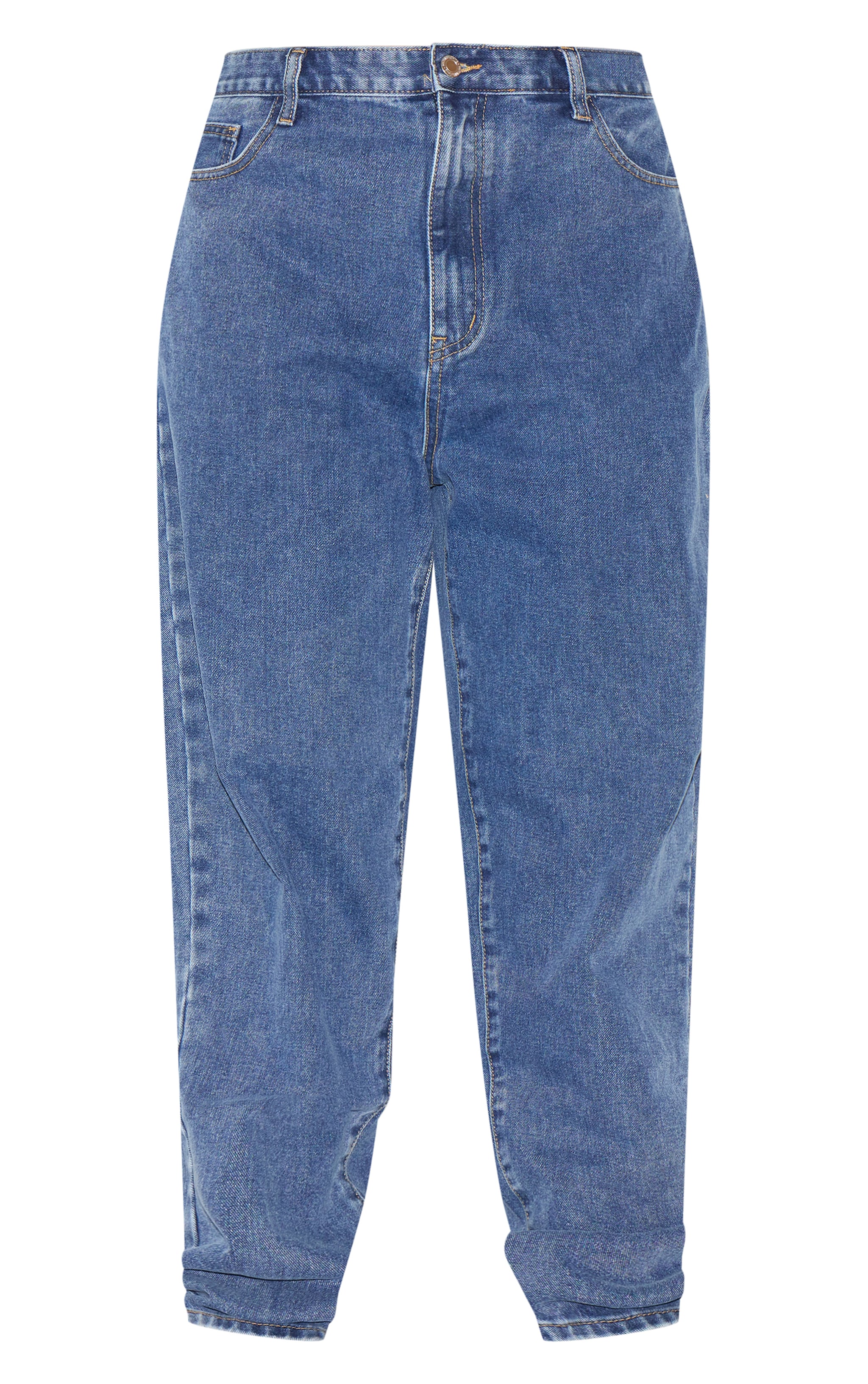 PRETTYLITTLETHING Plus Vintage Wash Mom Jeans image 5