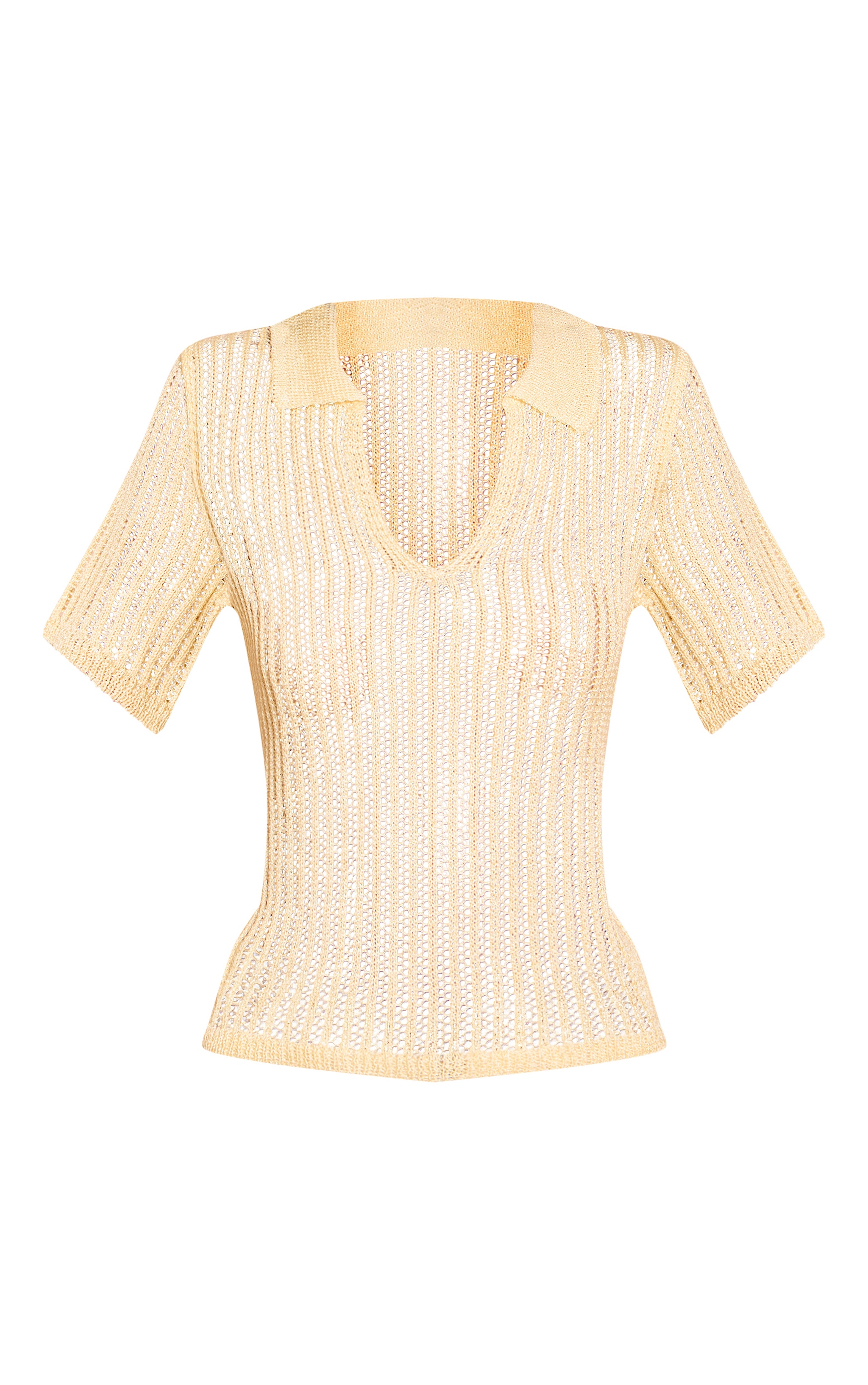 Lemon V Neck Knit Polo Top image 5