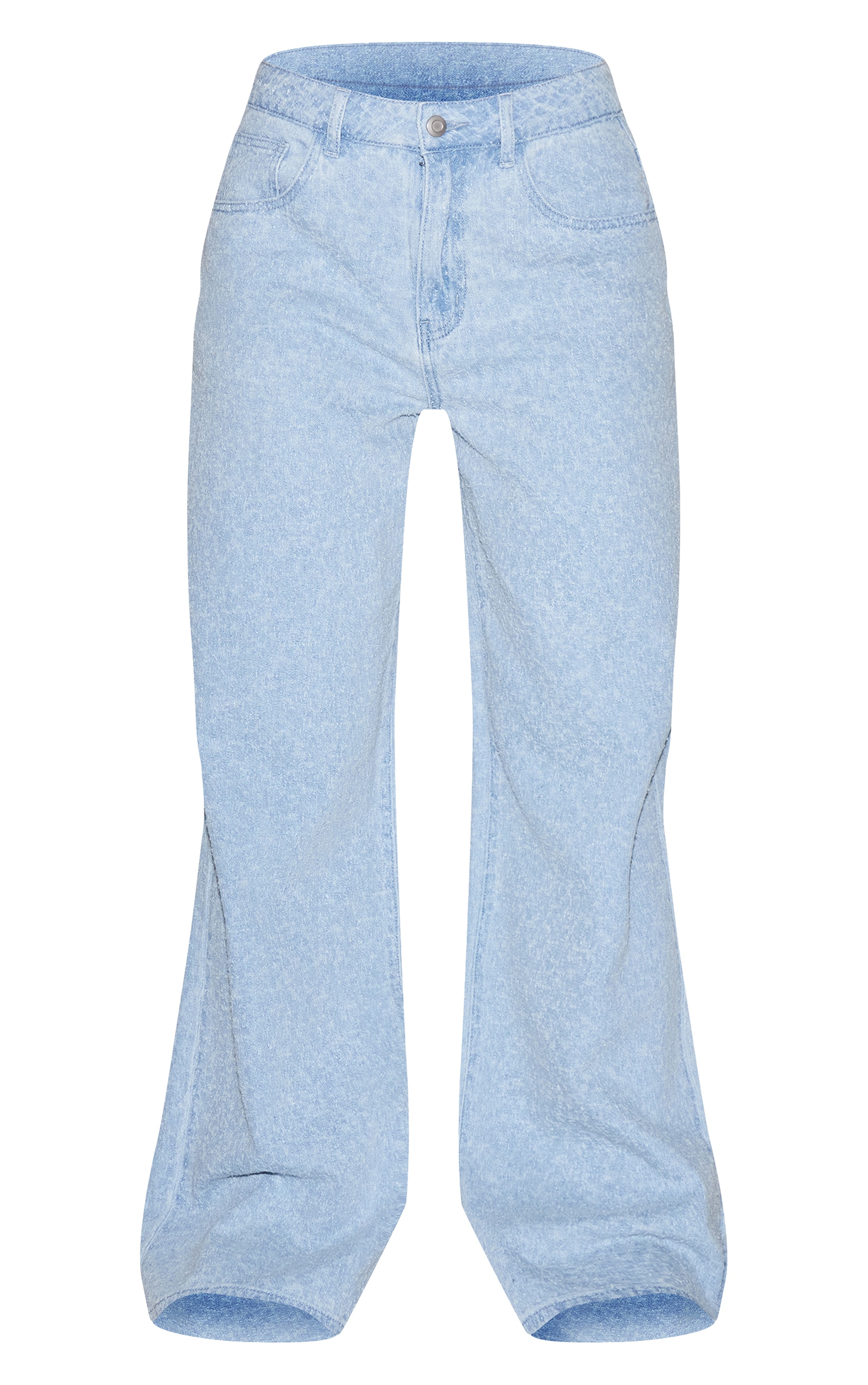 Light Blue Boucle Denim Wide Leg Jean image 5