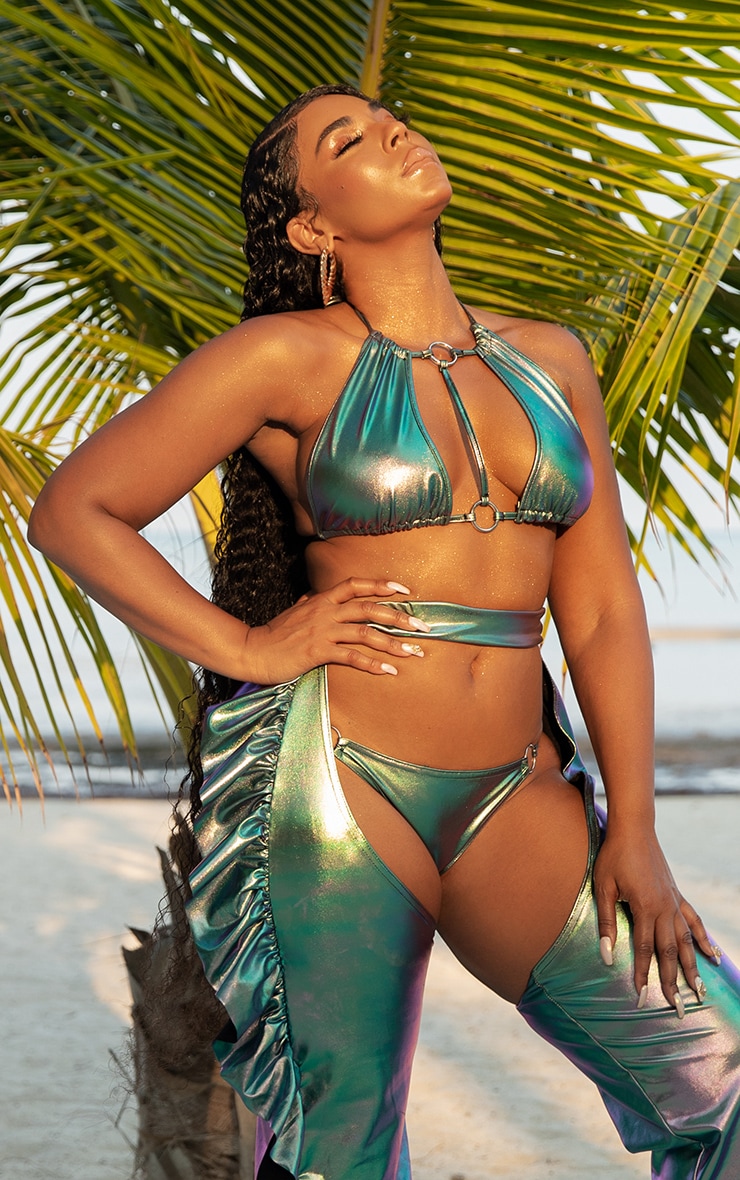 Metallic Strappy Bikini Top
