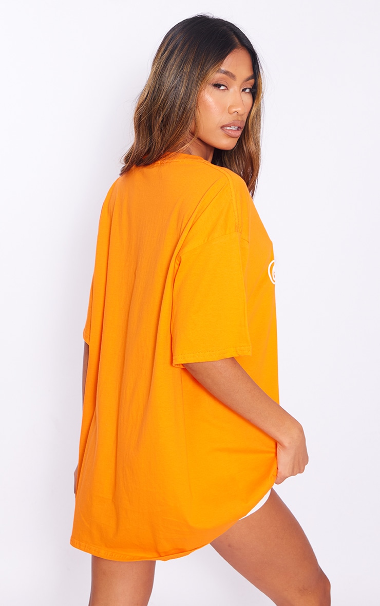 T-shirt oversize orange à slogan "New York Collection" imprimé image 2