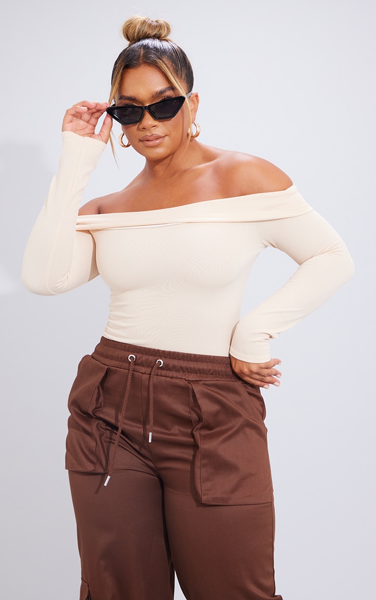Shape Stone Soft Rib Bardot Bodysuit 1
