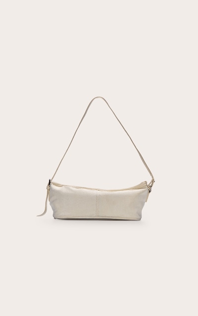 Sac bandoulière slim à boucle en suédine crème au beurre