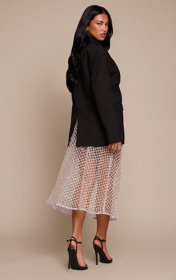 Ice Grey Embellished Midi Skirt image 3