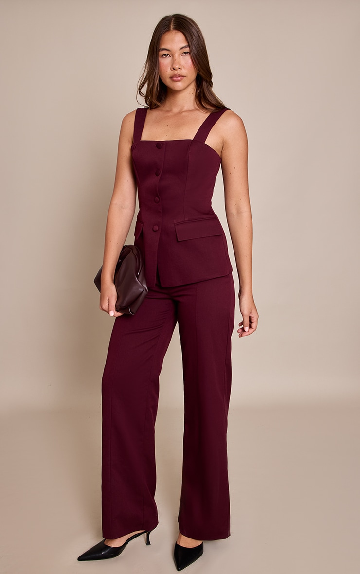 Dark Plum Seam Detail Pants