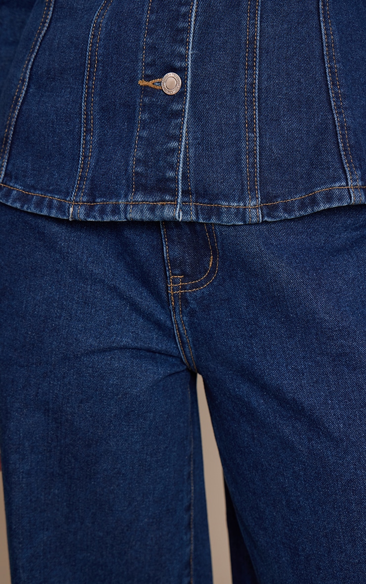 Tall Jean large indigo foncé à taille haute image 4