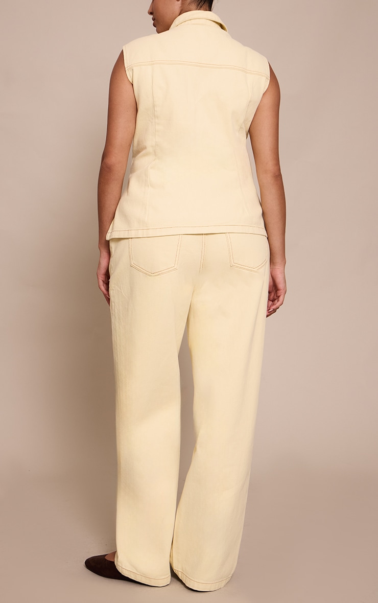 Plus Almond Mid Rise Wide Leg Jeans image 3