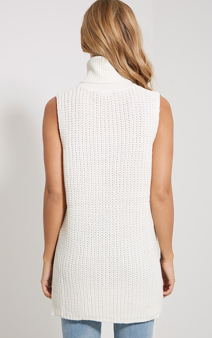 Lolla Cream Knitted Roll Neck Top Knitwear PrettyLittleThing