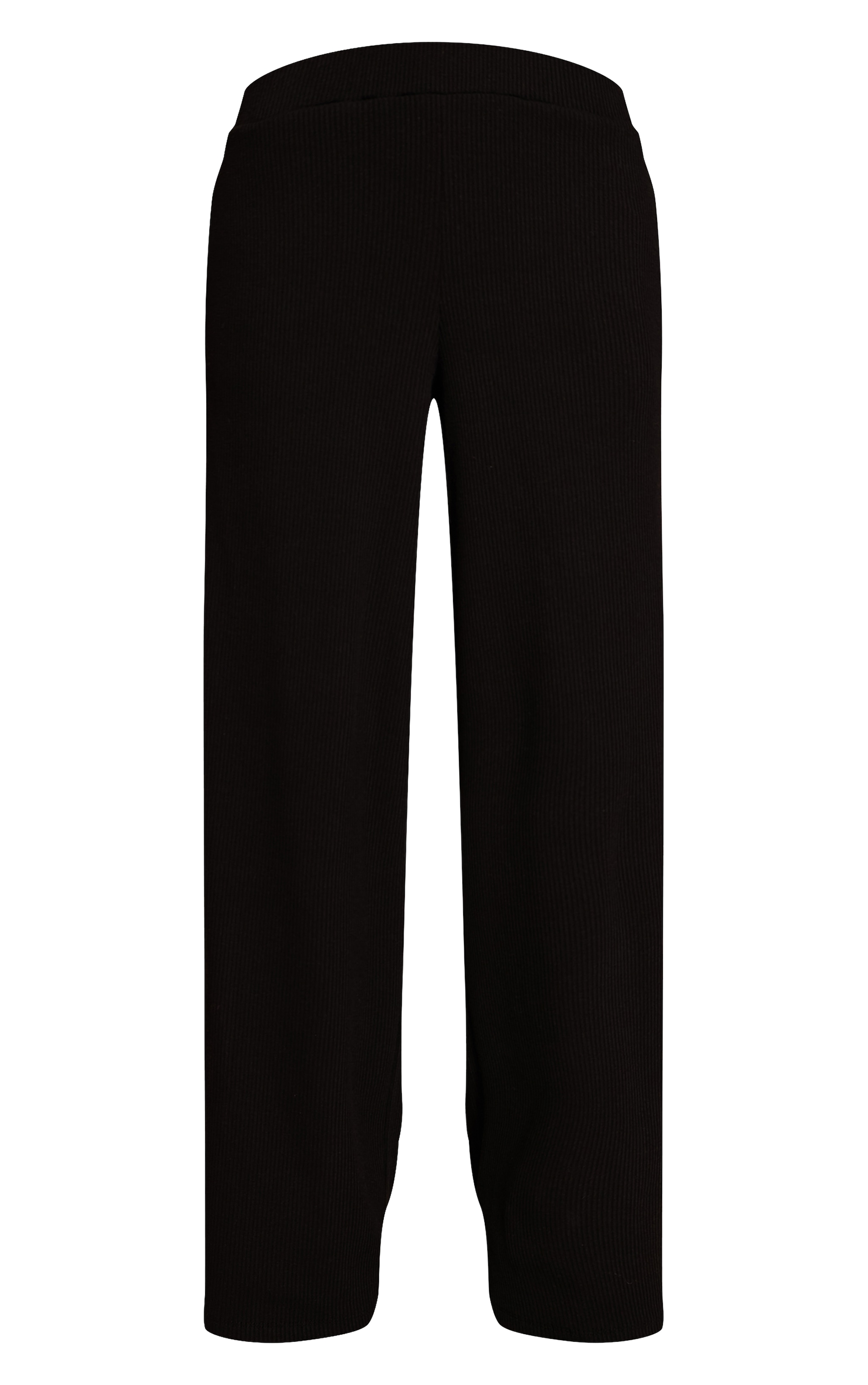 Black Rib Drawstring Low Rise Straight Leg Pant  image 5