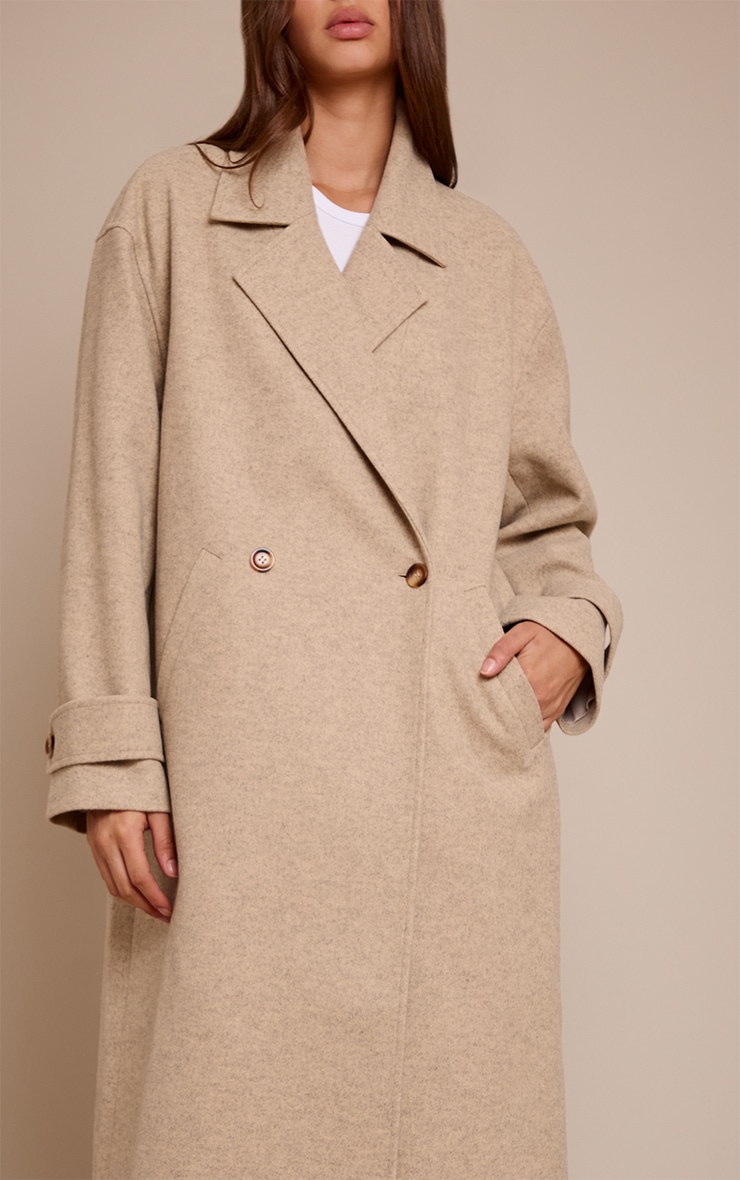 Oat Belted Oversized Wool Look Coat image 4