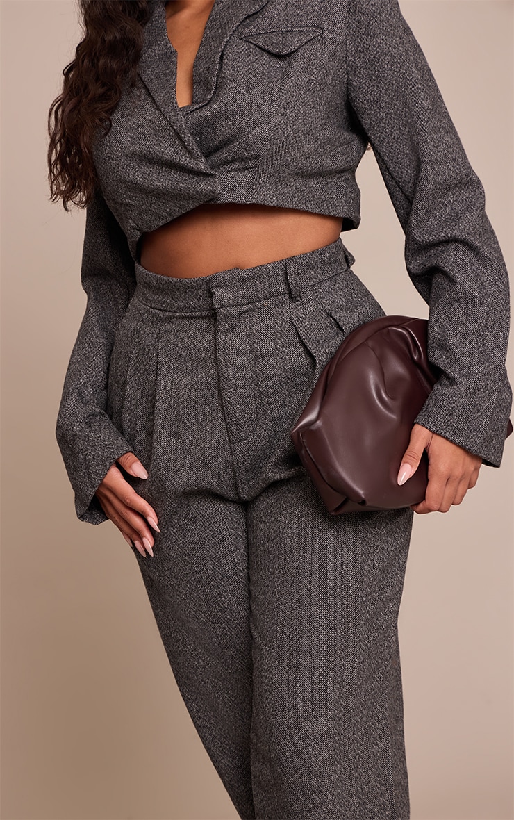 SHAPE charcoal HERRINGBONE structured CROPPED BLAZER image 4