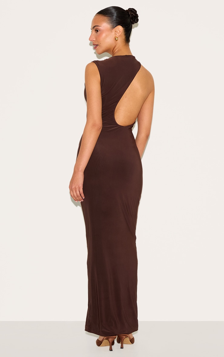 Petite Chocolate Cut Out Side Maxi Dress image 2