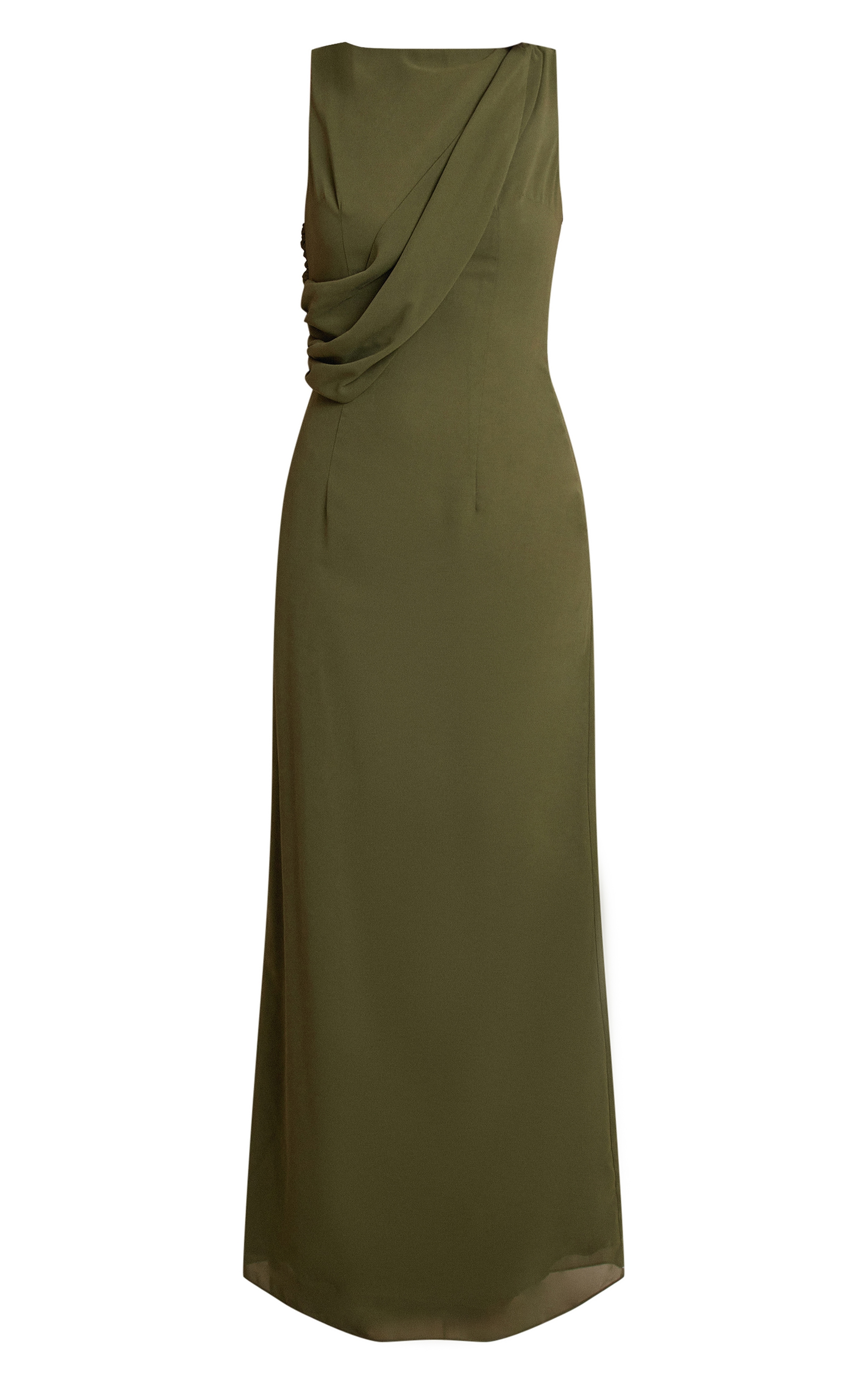 Tall Khaki Chiffon Wrap Detail Maxi Dress image 5