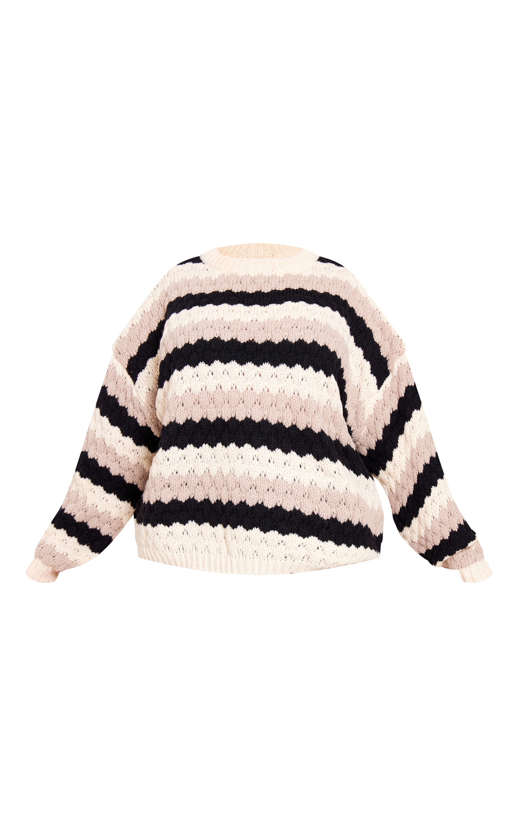 Plus Pull en maille boule chunky noire et blanche image 5