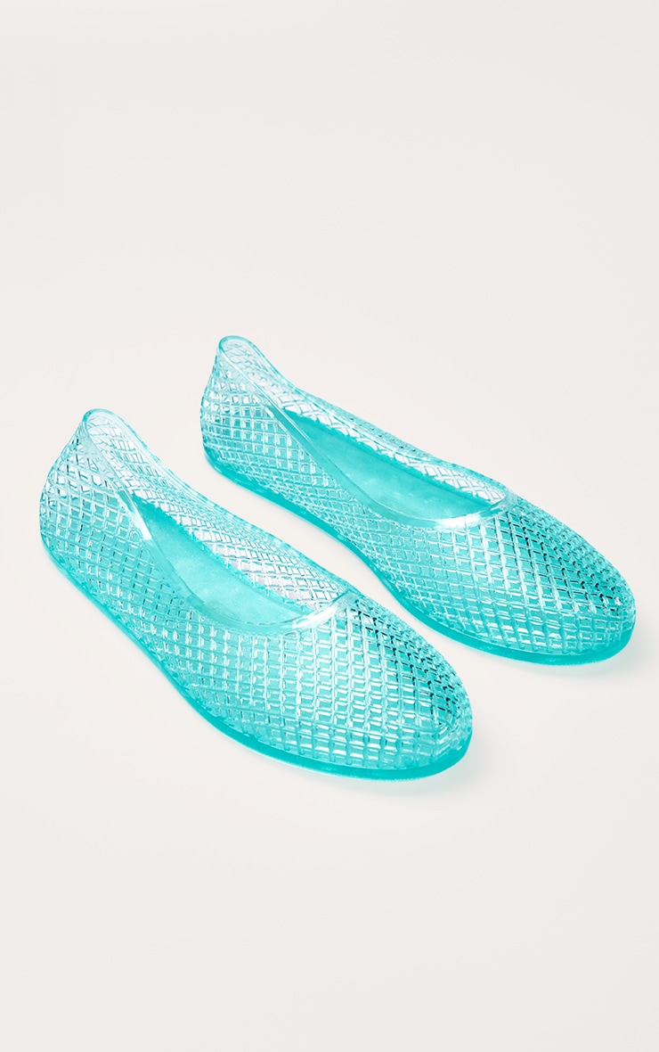 Aqua Jelly Ballet Flats image 3
