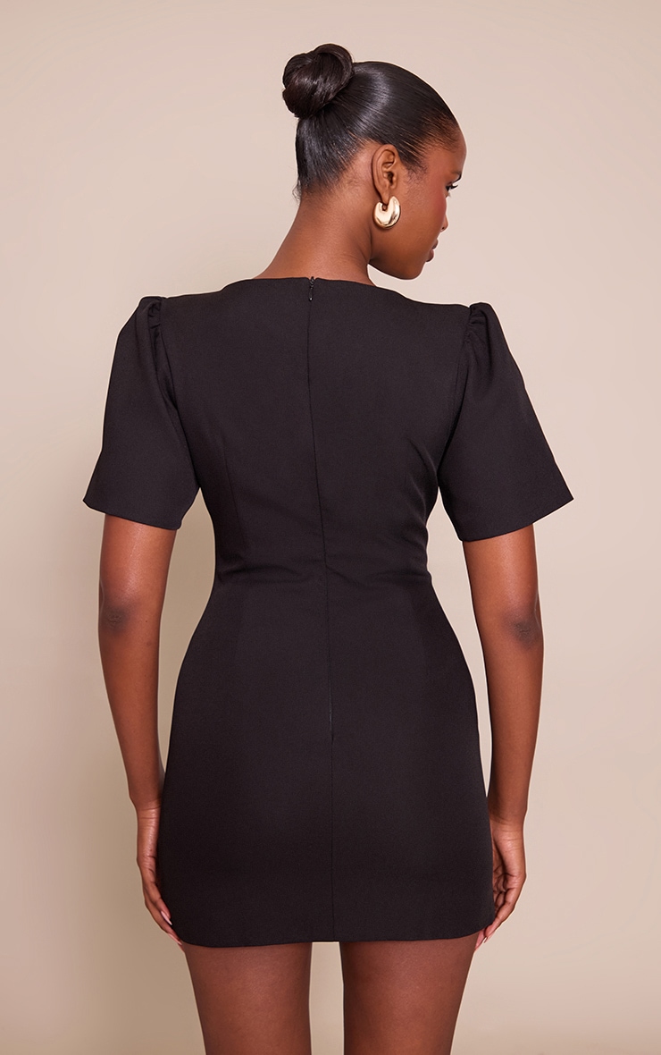 Black Button Down Cut Out Mini Dress image 2