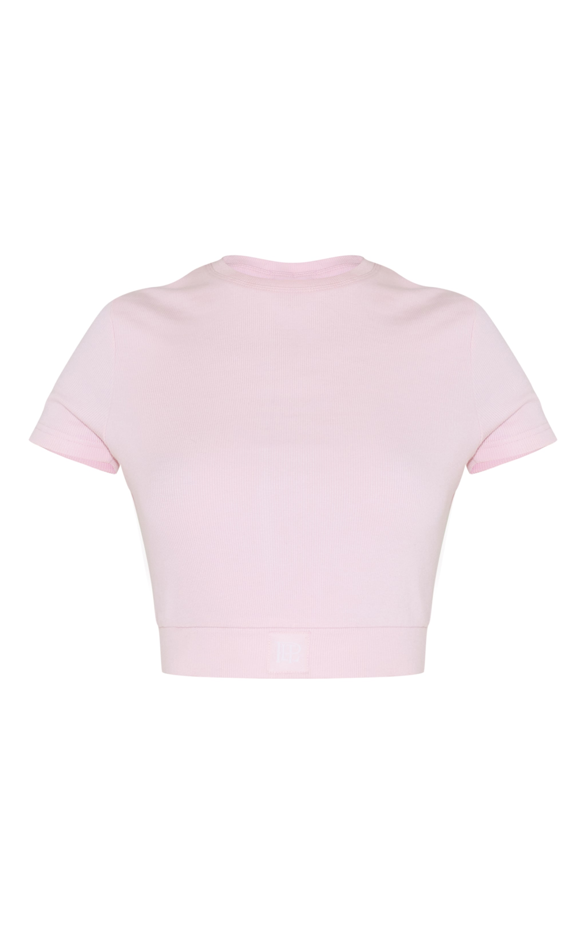 PrettyLittleThing Crop top de pyjama tonal rose à emblème satiné image 5