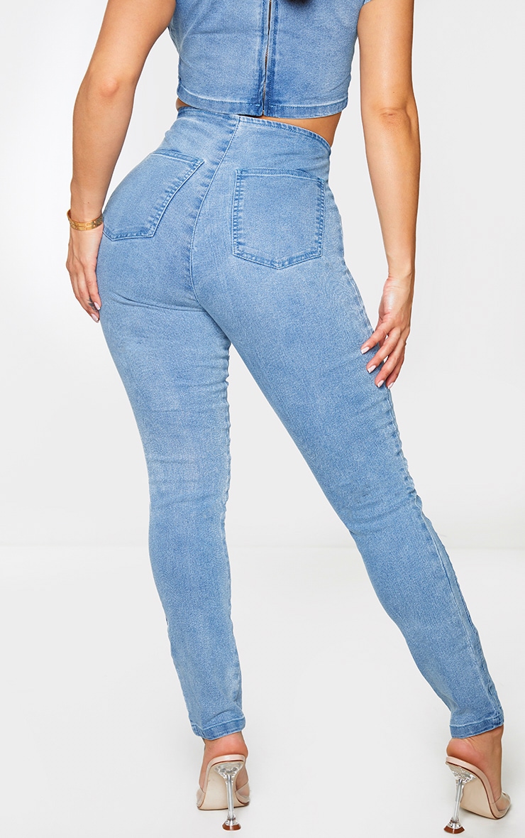 Shape Vintage Denim Seam Detail High Waist Skinny Jeans image 3