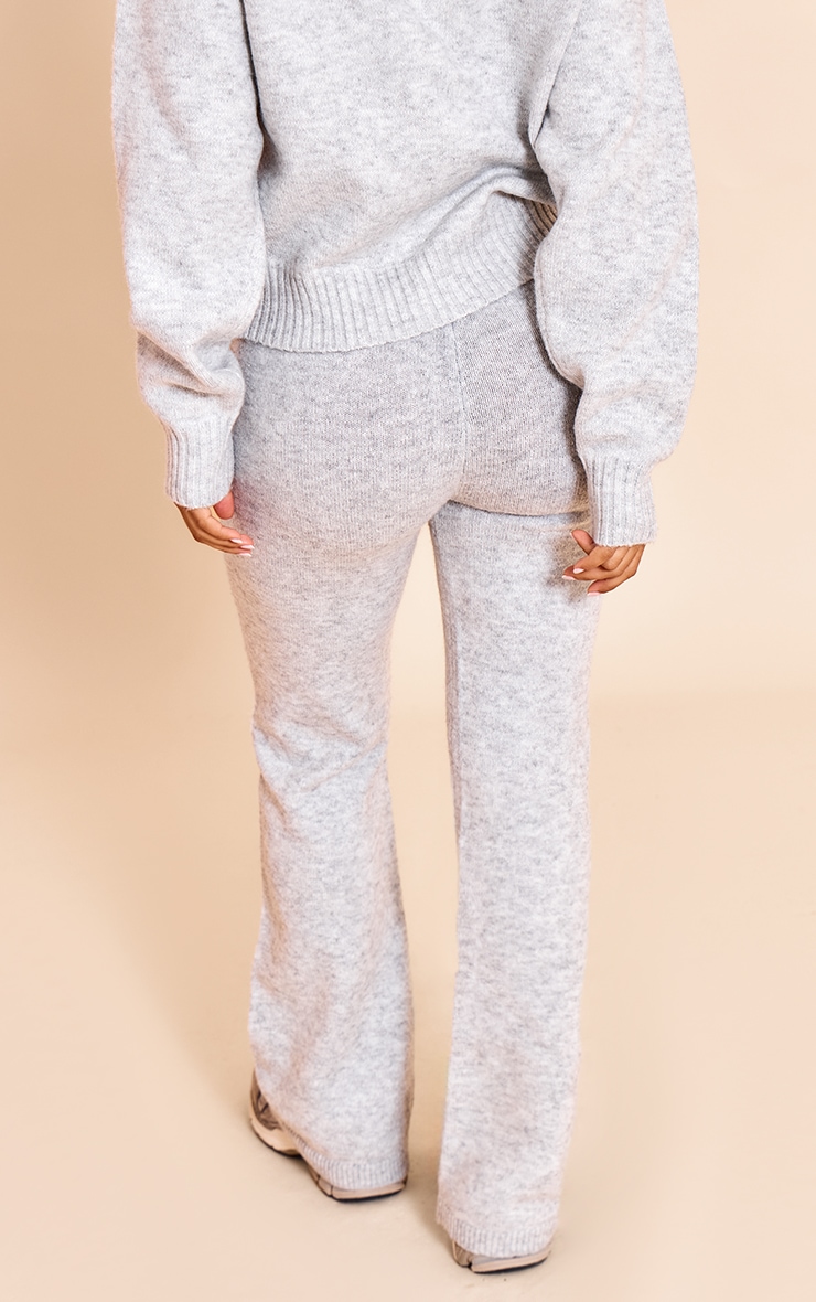 Petite Pantalon en maille tricot gris cendré à cordons ajustables image 3