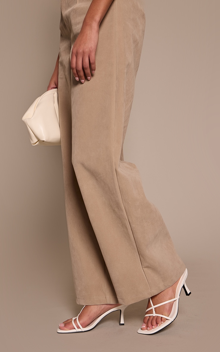 White PU Caged Heeled Sandal