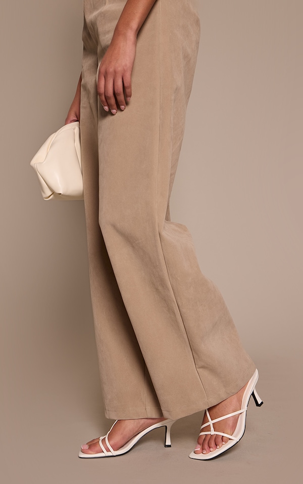 White PU Caged Heeled Sandal