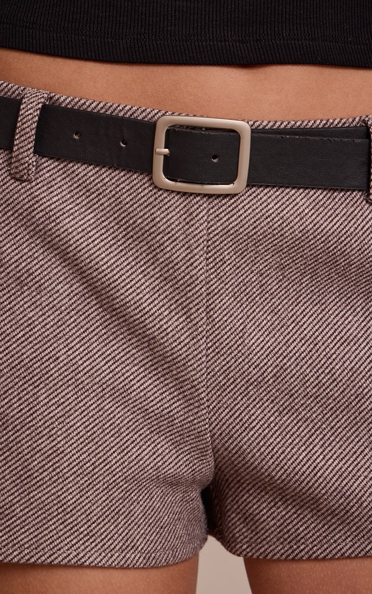 Mini short marron à chevrons image 5