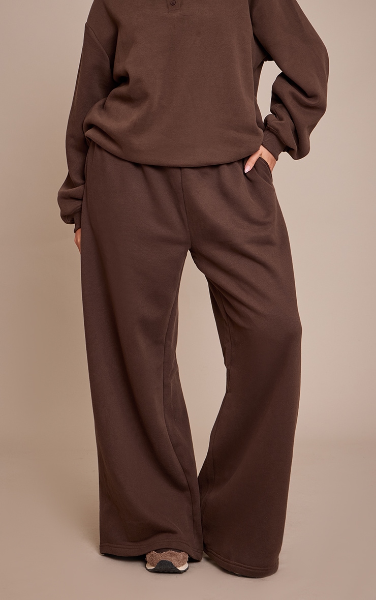 Plus Chocolate Cotton Fleece Straight Leg Sweatpants image 2