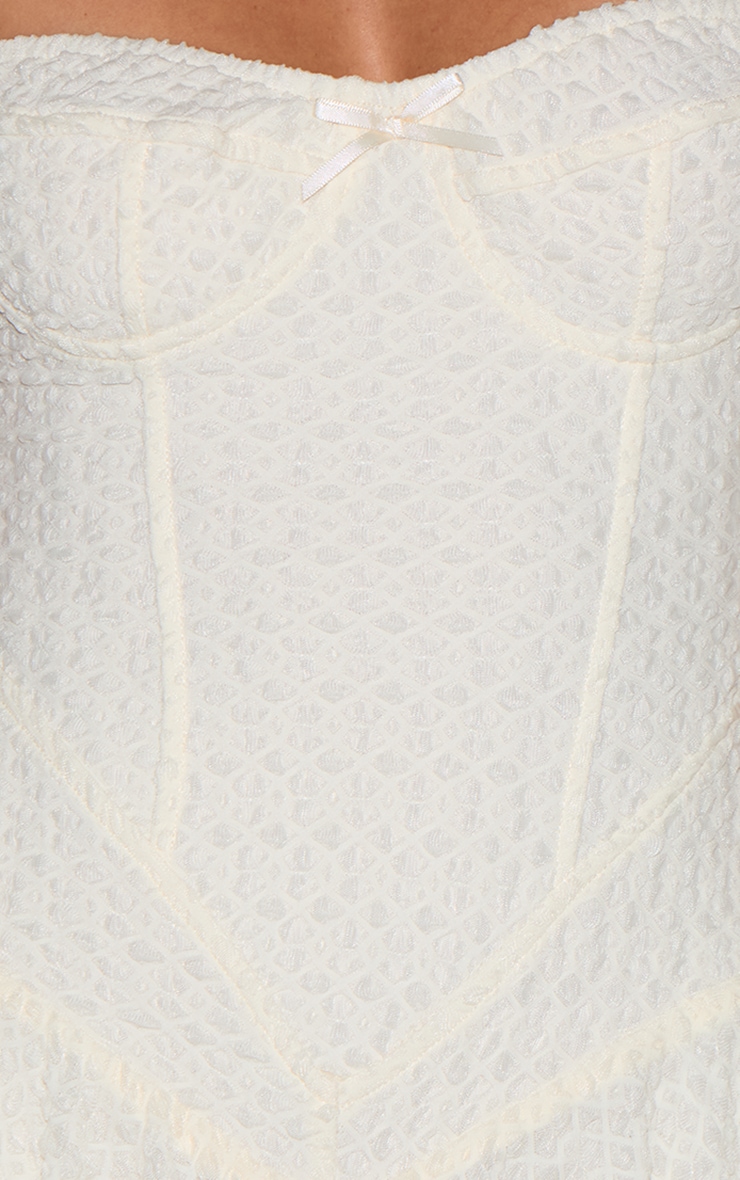 Cream Textured Lace Strappy Skort Floaty Romper image 4