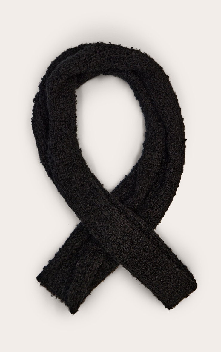 Black Skinny Knit Scarf image 1