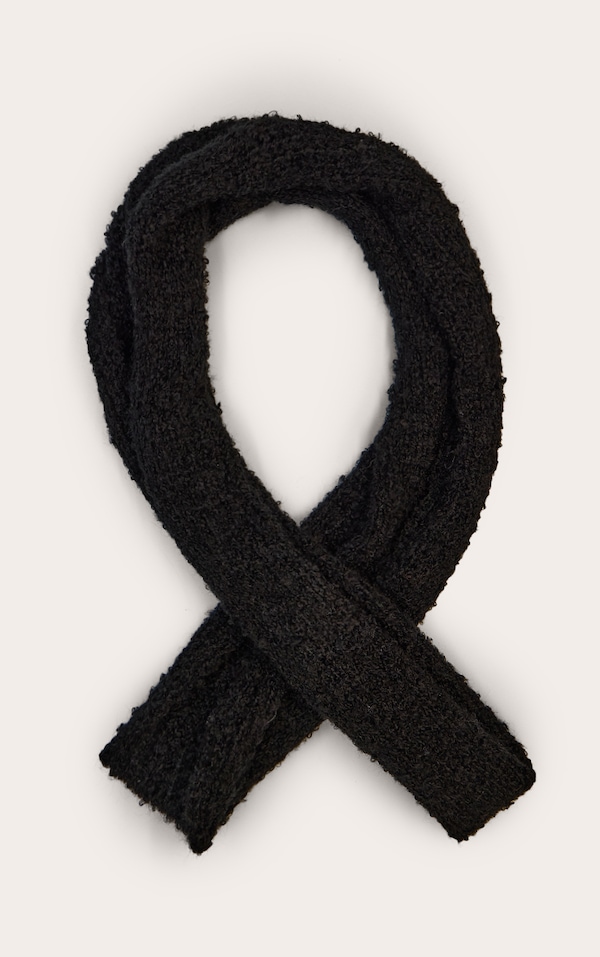 Black Skinny Knit Scarf