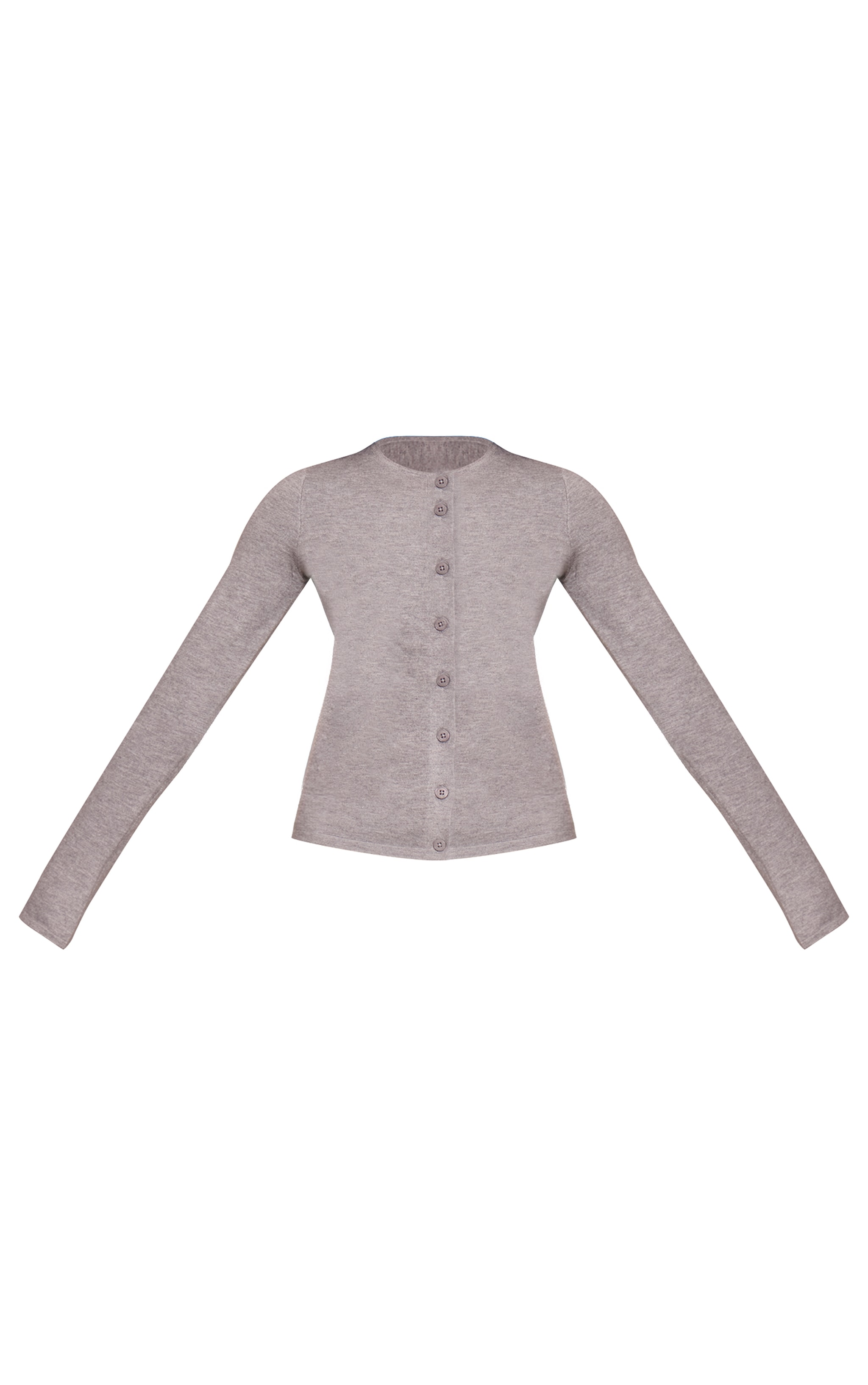 Grey Marl Button Through Fine Knit Cardigan image 5