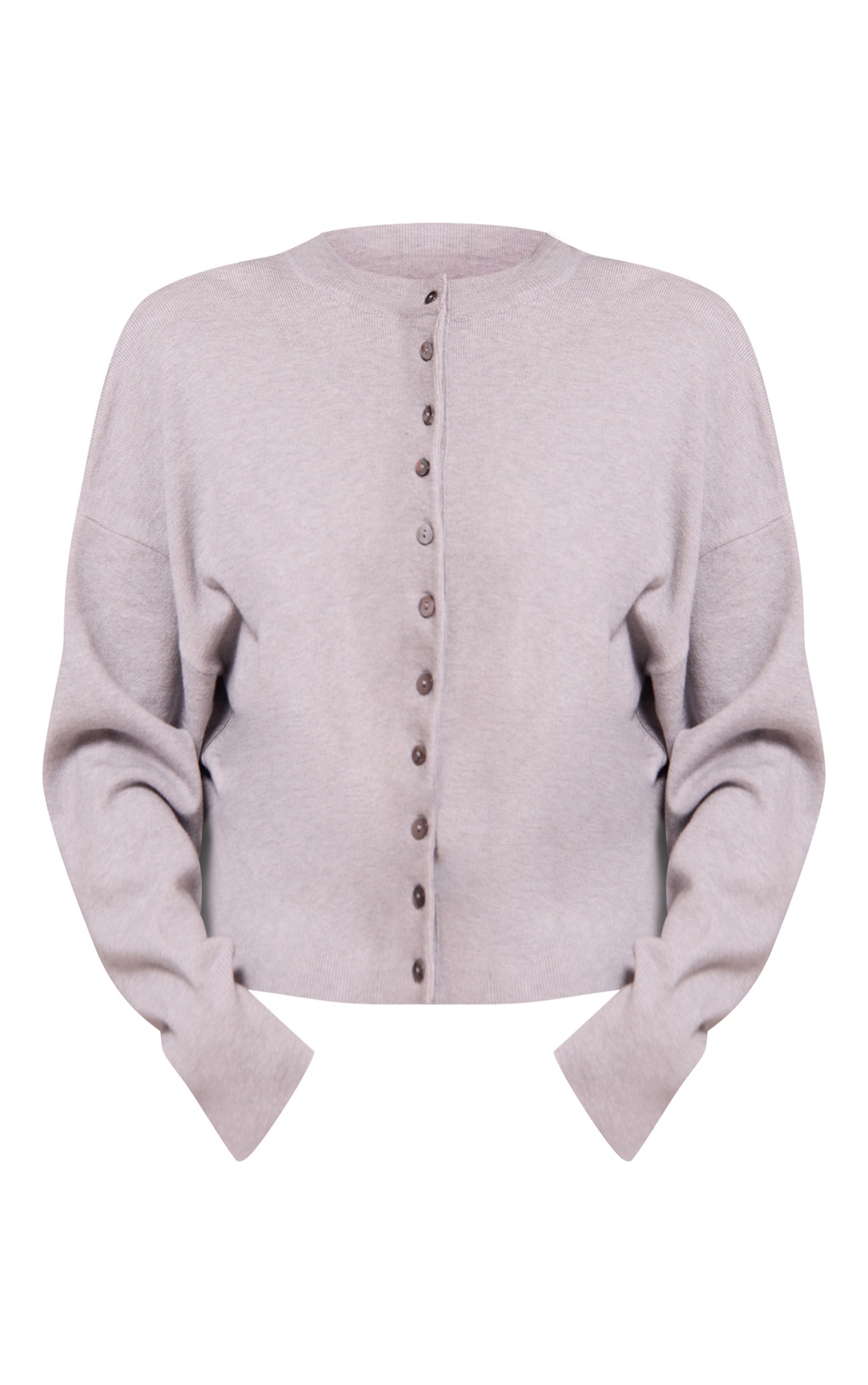 Petite Ash Grey Compact Knit Cardigan image 5