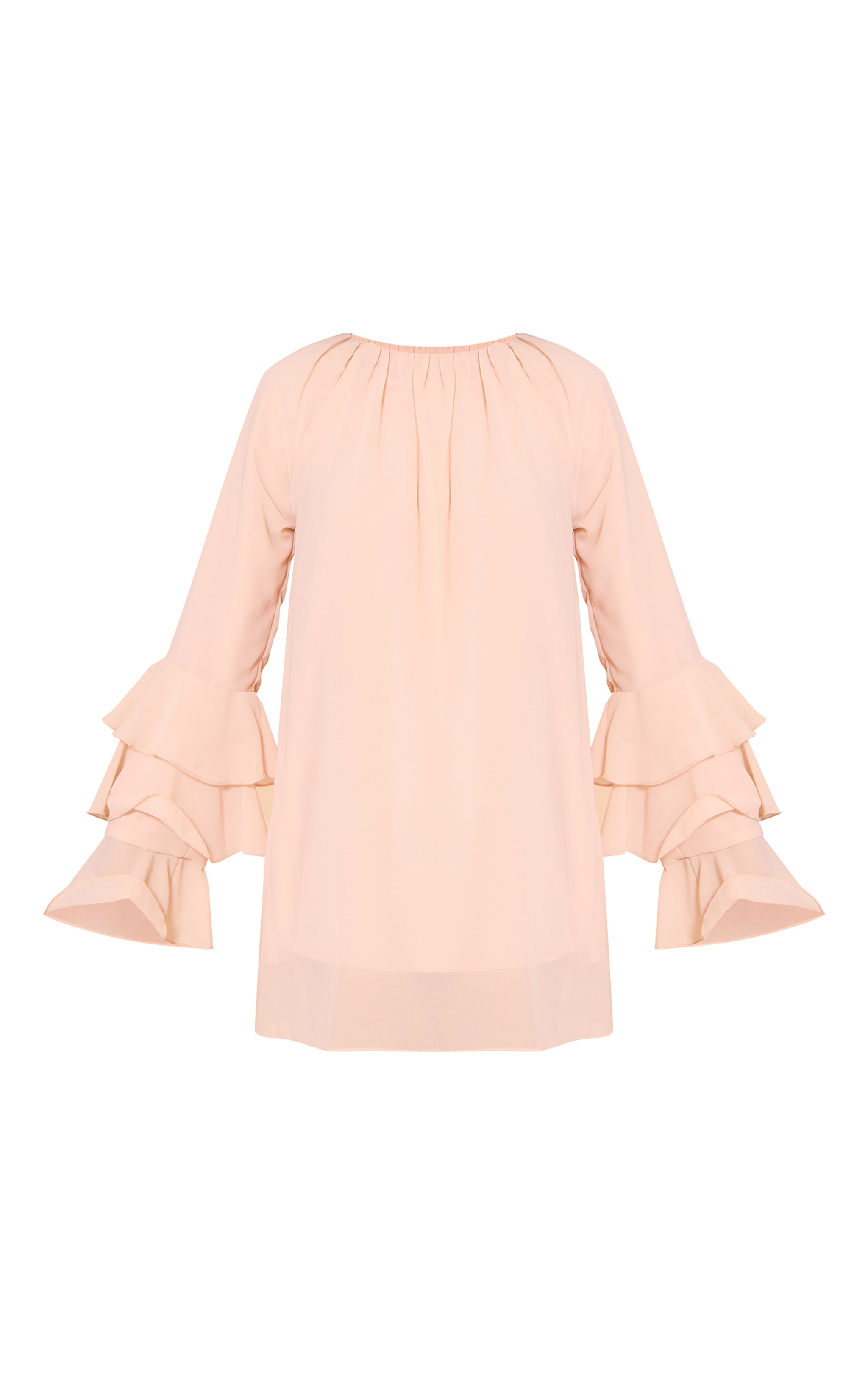 Blush Chiffon Frill Sleeve Detail Shift Dress image 5
