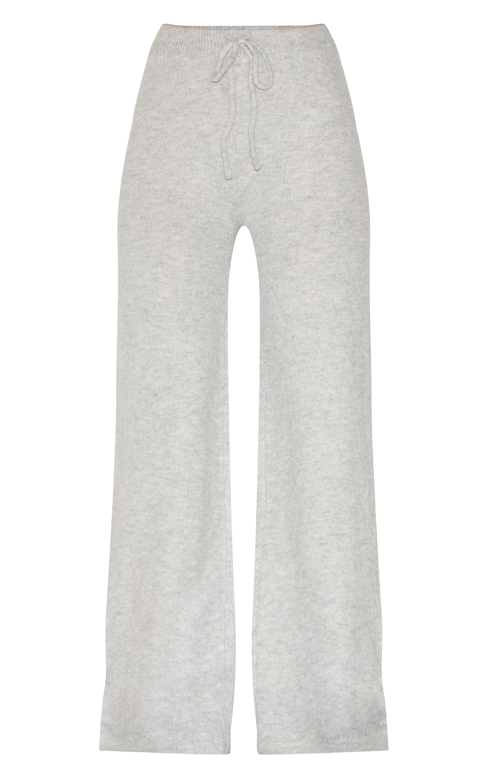 Ash Grey Marl Soft Knit Wide Leg Pants image 5