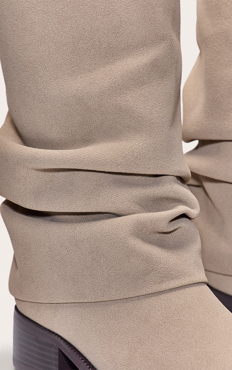 Stone Ruched Block Heeled Knee High Boot image 5