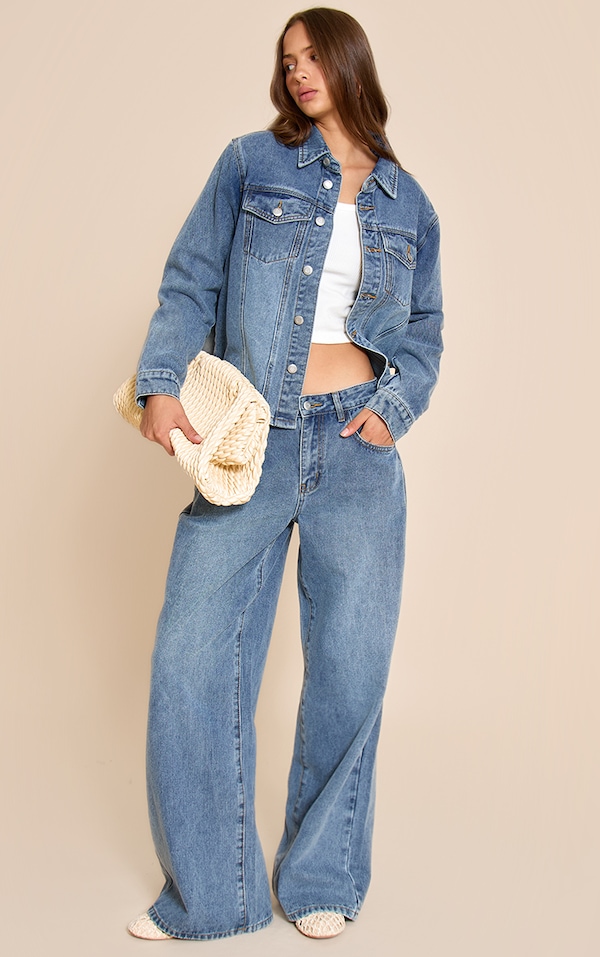 Vintage Mid Rise Slouchy Wide Leg Jeans