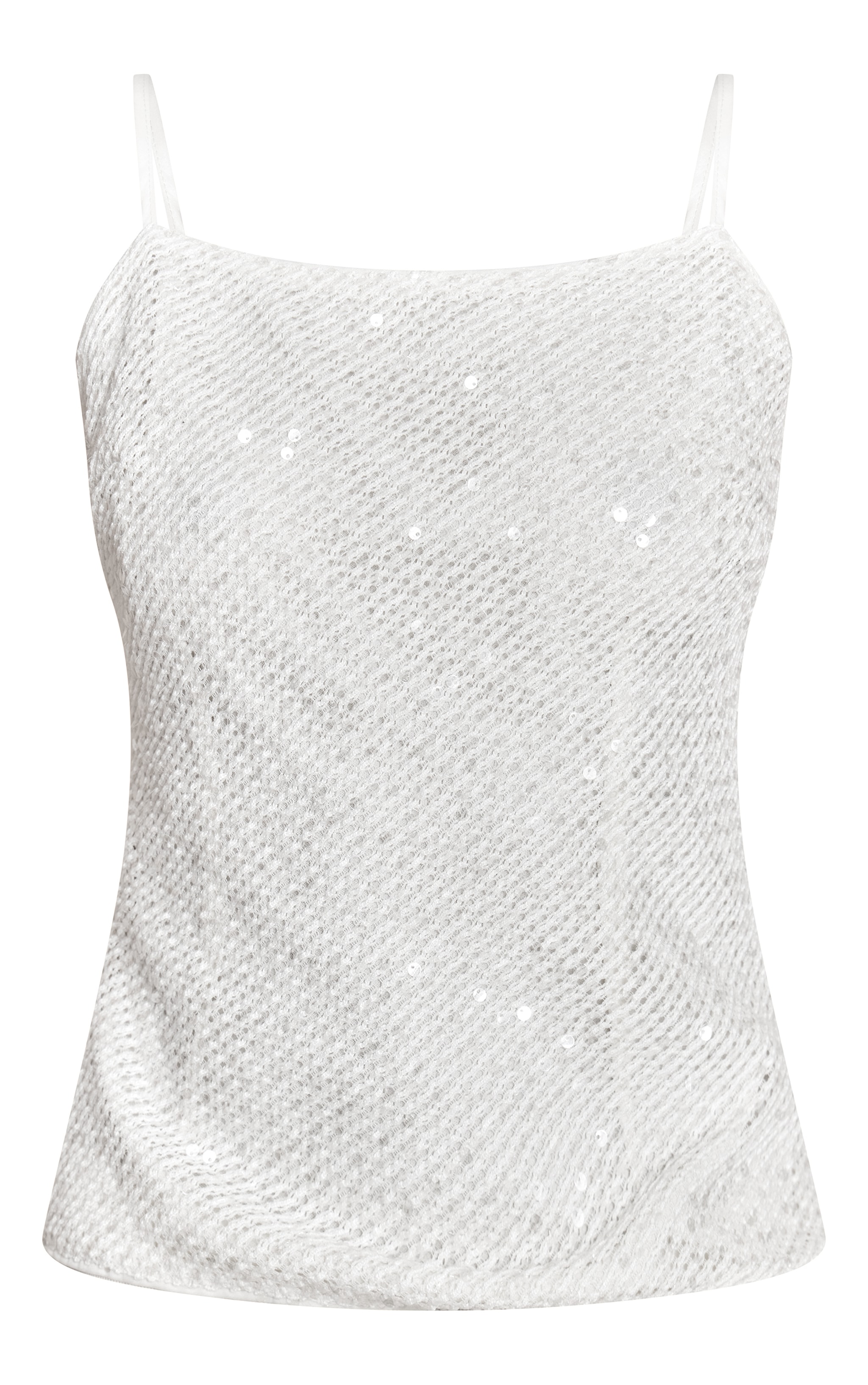 Cream Textured Sequin Detail Strappy Cami image 5