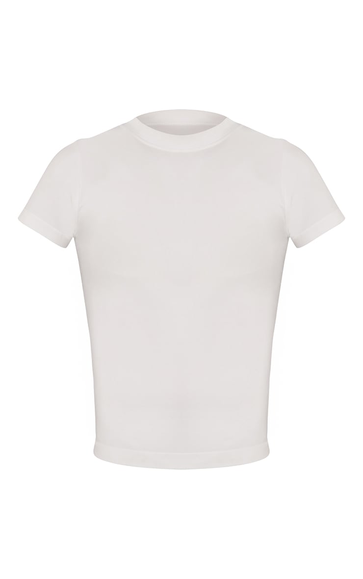 White Seamless Logo Gym Long Top image 5