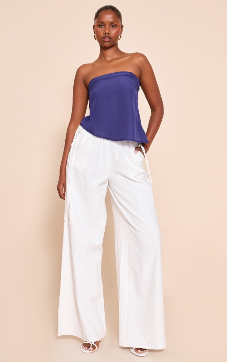 Navy Bandeau Chiffon Top image 3