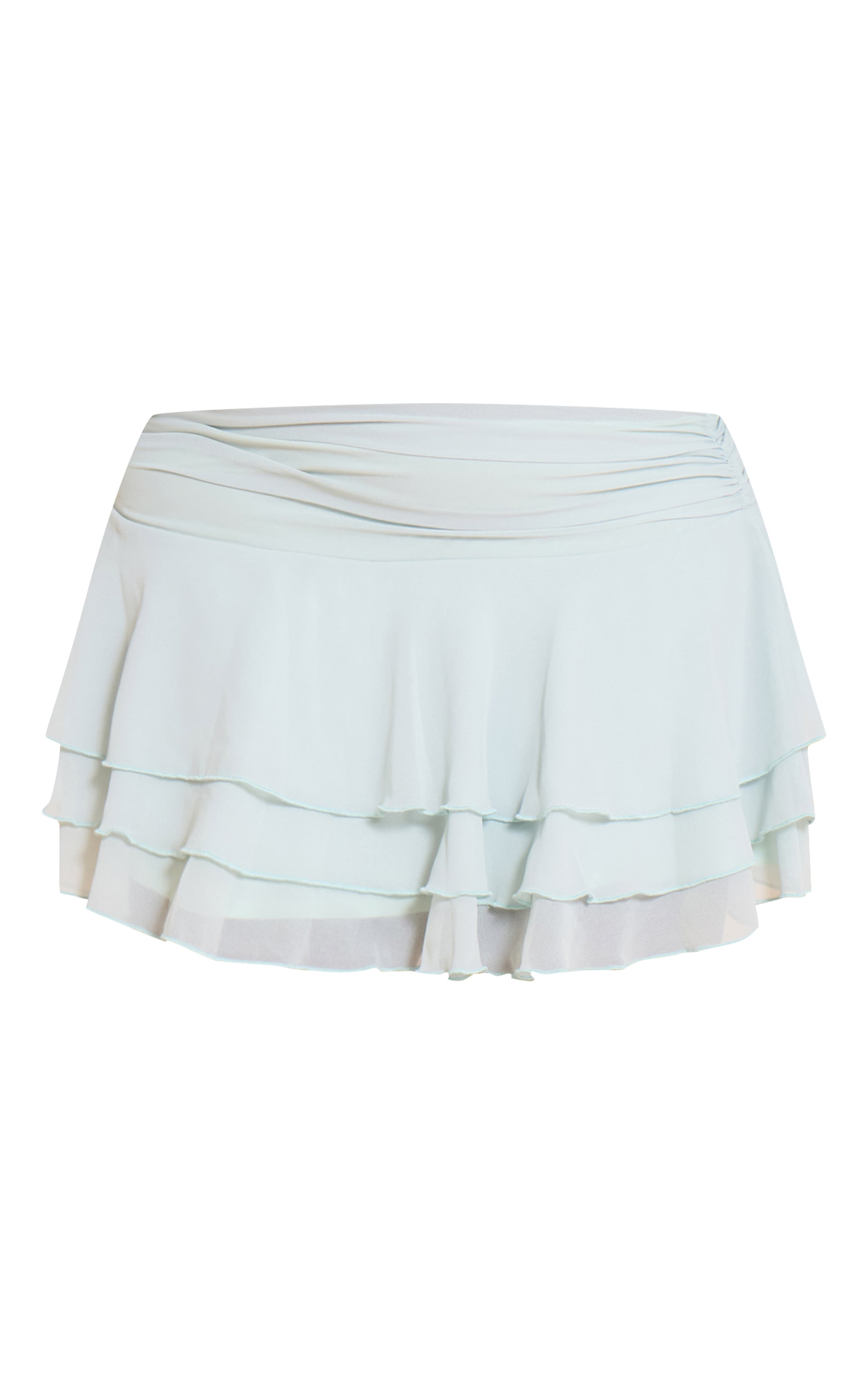 Plus Sage Chiffon Layered Mini Skirt image 6
