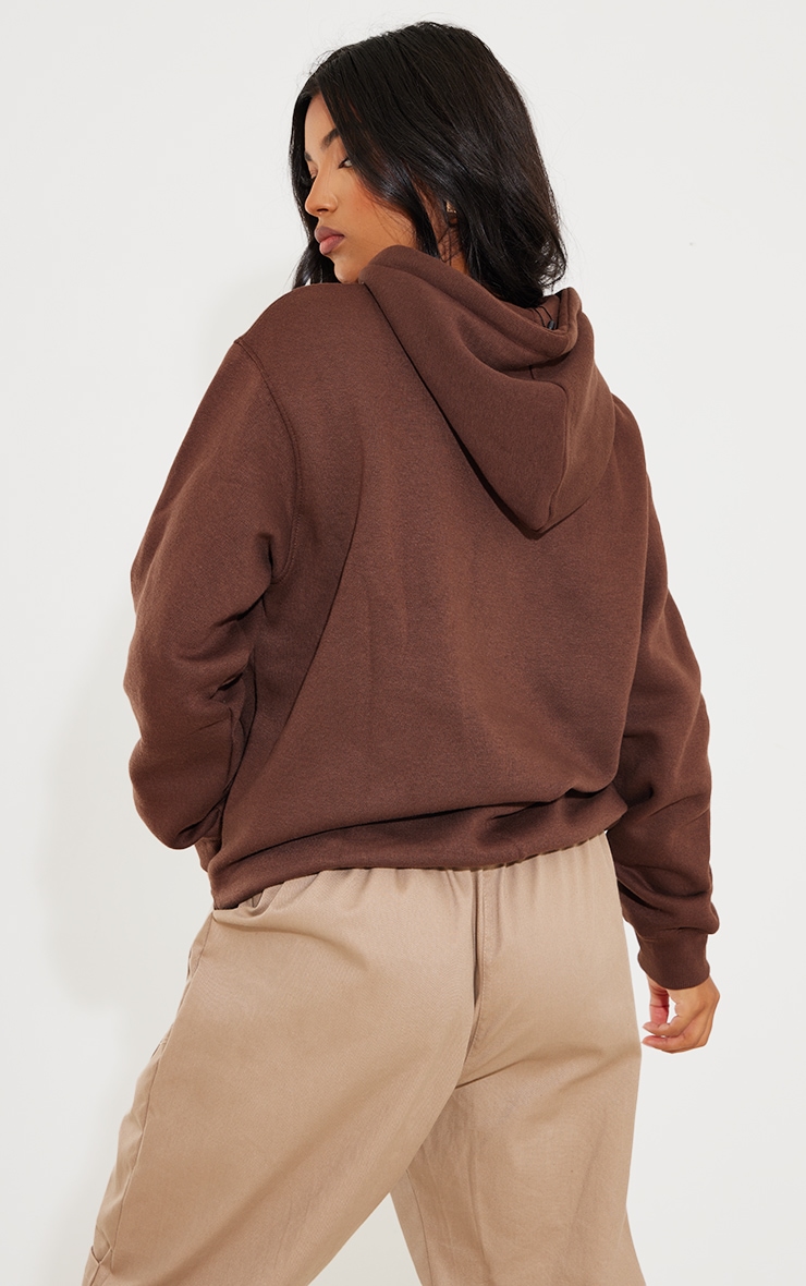 Hoodie oversize en sweat chocolat image 2