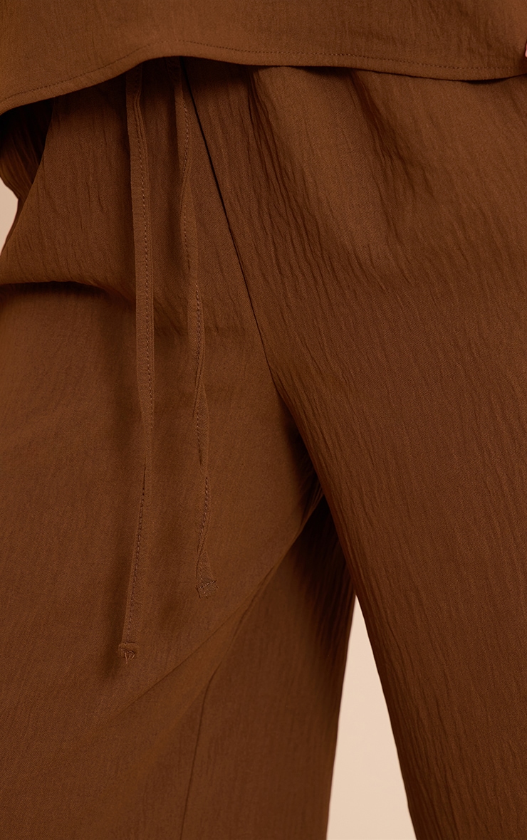 Chesnut Textured Woven Casual Wide Leg Pants image 4