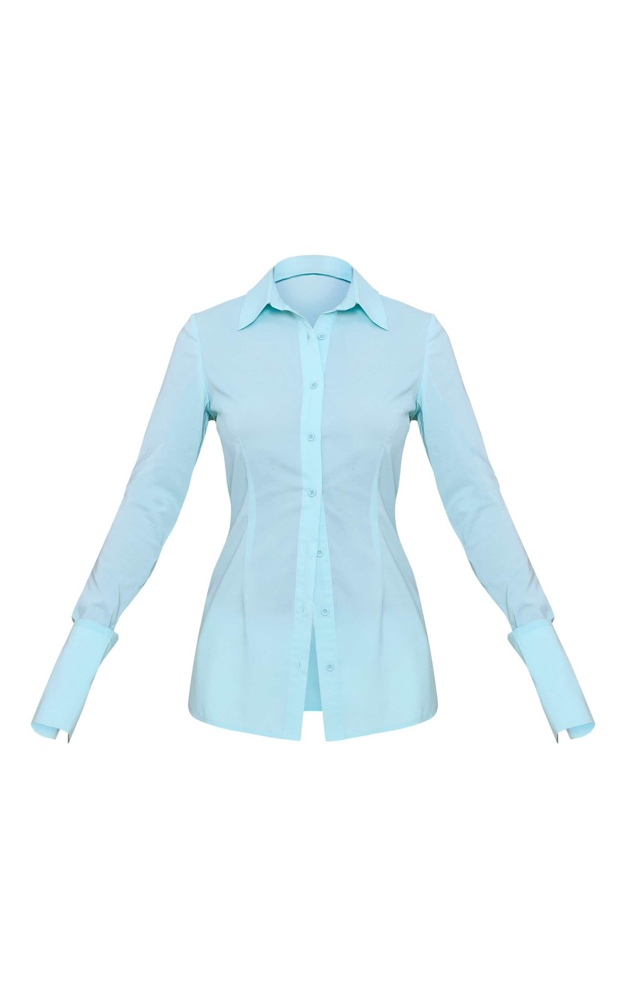 Mint Chiffon Fitted Shirt image 5