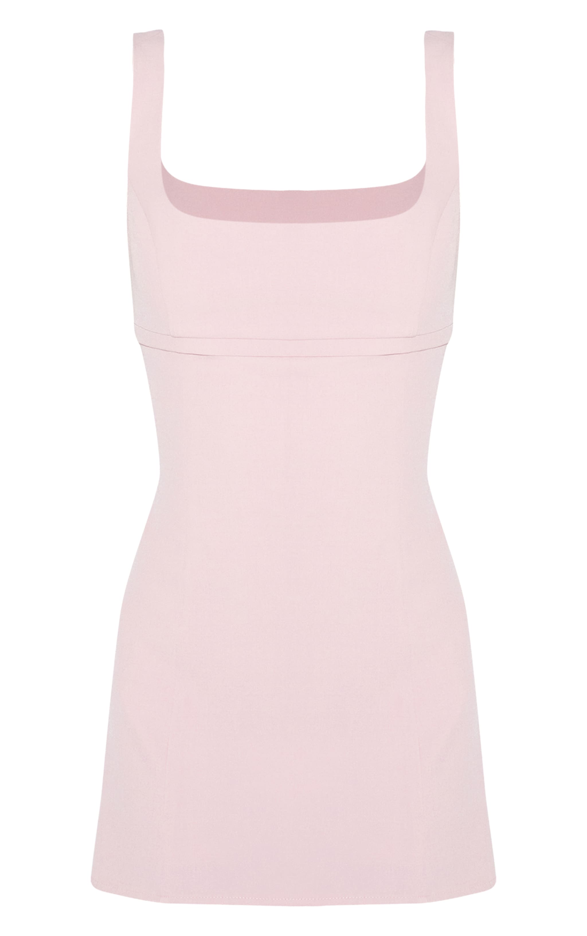 Baby Pink Tailored Woven Bust Seam Sleeveless Shift Dress image 5